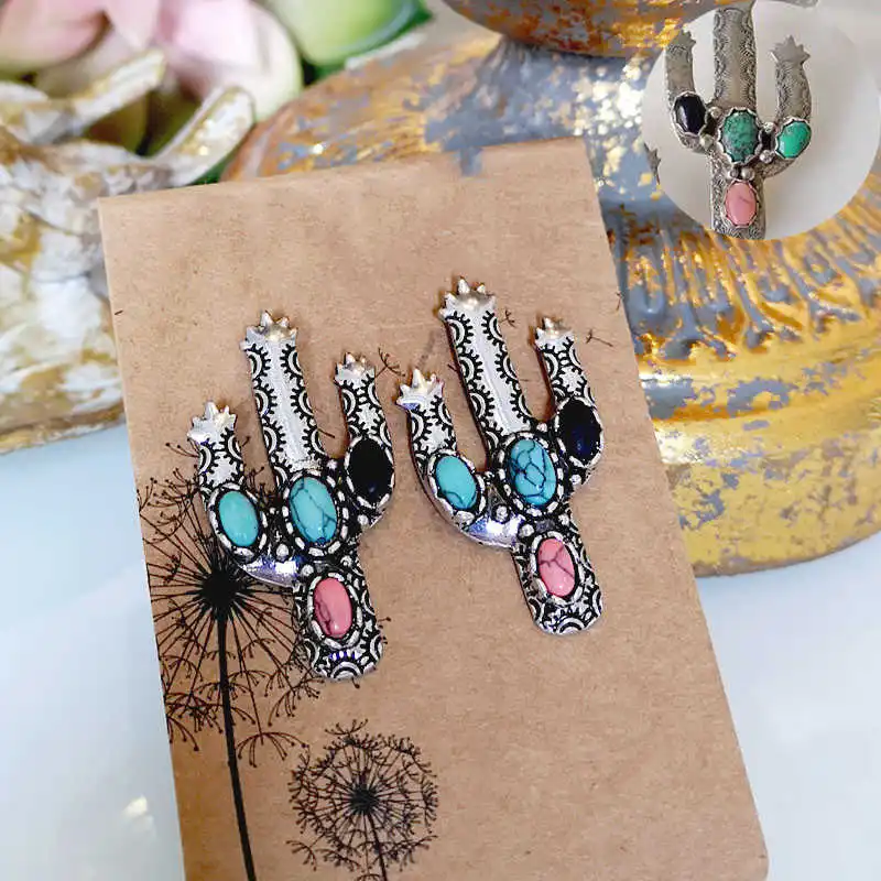 Earrings Cute Cactus Plant Ear Studs Jewelry for Women Wedding Gift | Украшения и аксессуары