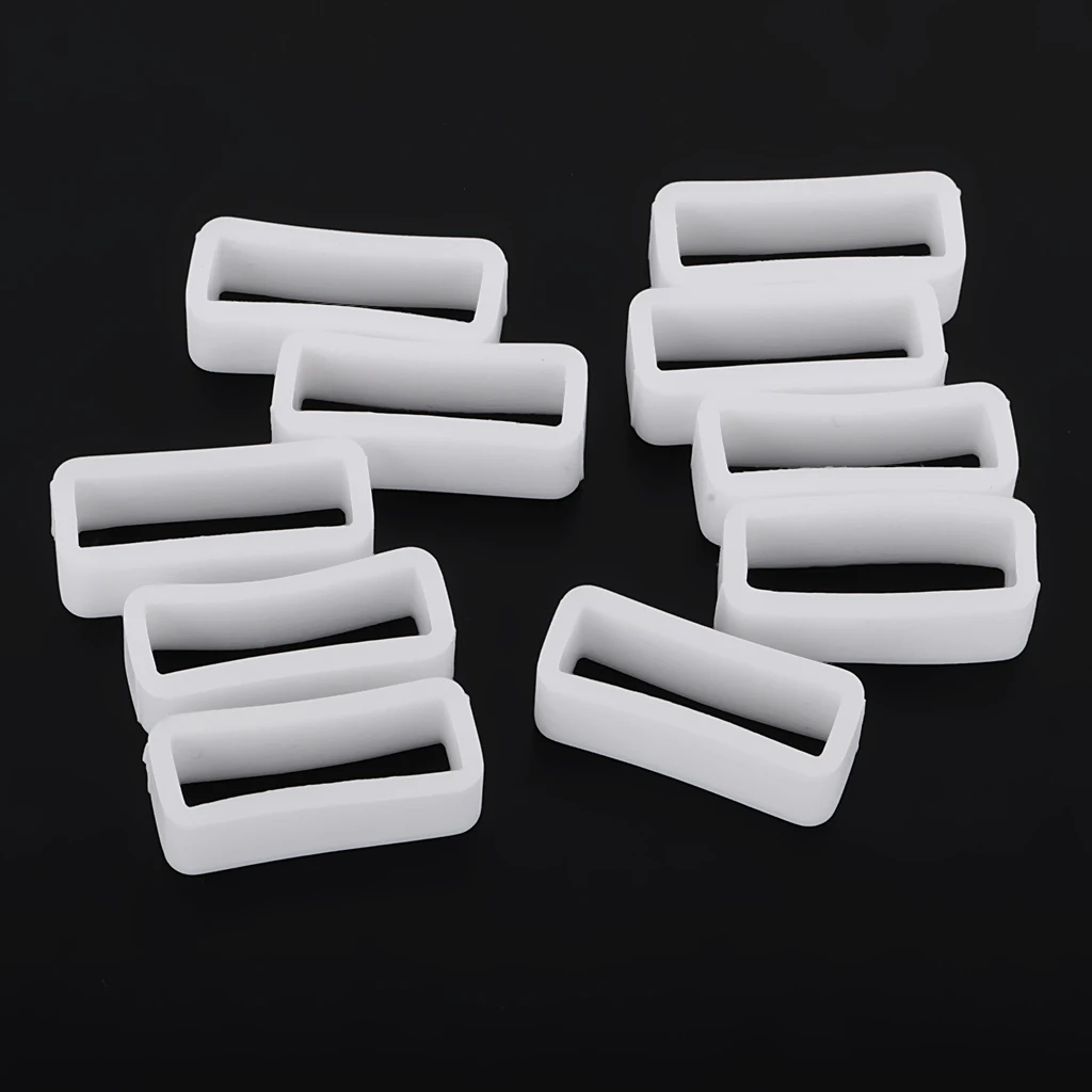 

10PCS 20mm Rubber Replacement Watch Band Loops PVC Watch Strap Holder Ring Keeper