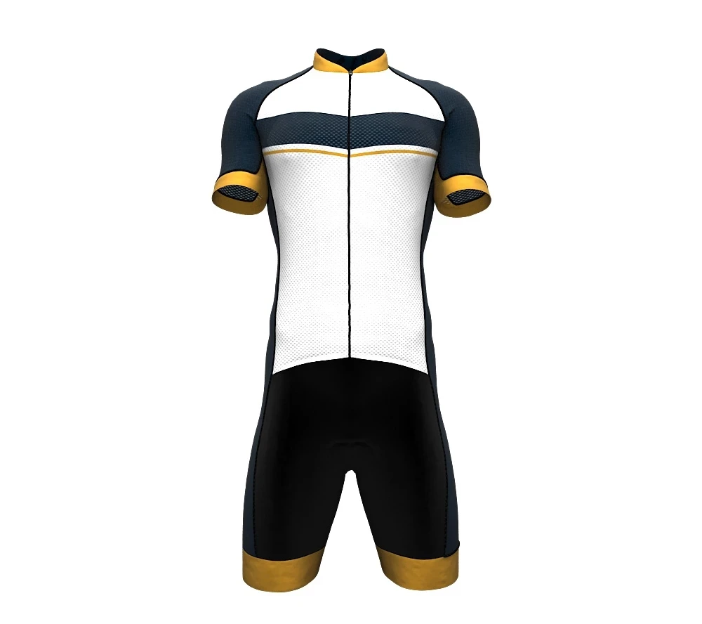 Профессиональный велосипедный костюм белый и желтый комбинезон для велоспорта
