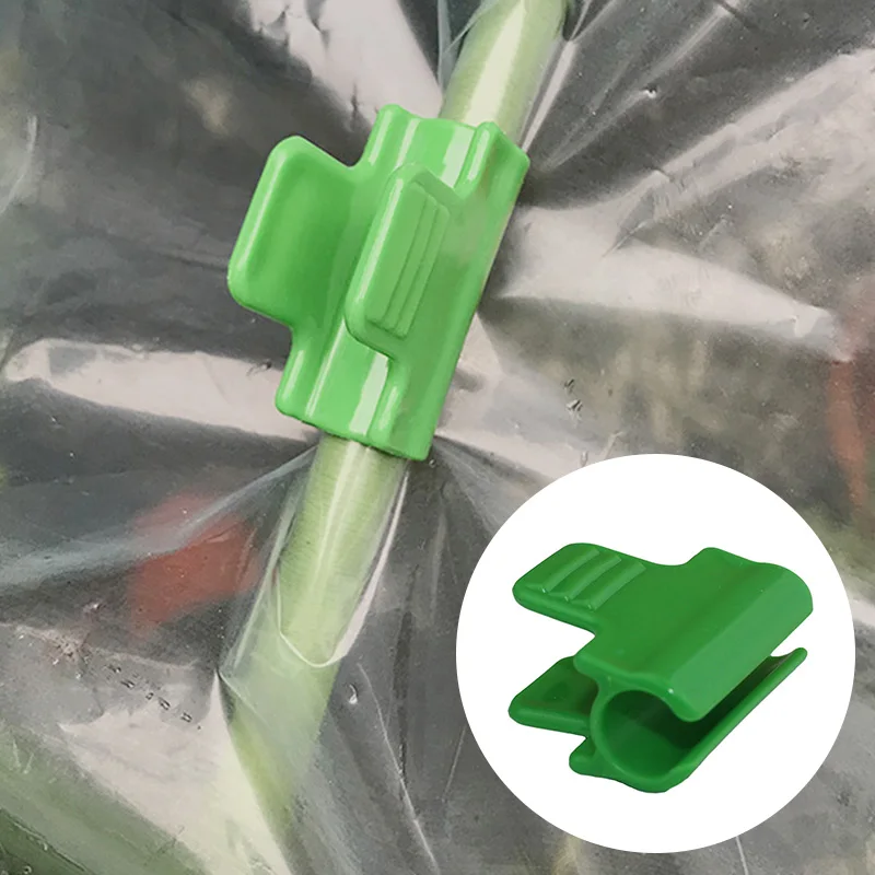 

10pcs Film Buckle Clip Fixed Strapping Clips Plastic Green Pipe Clamp Vines Tied Buckles
