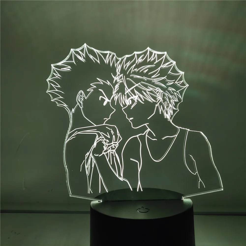 Охотник X Hunter 3D лампа Gon Freecss Killua Zoldyck фигурка светодиодный ночник аниме HXH игрушки