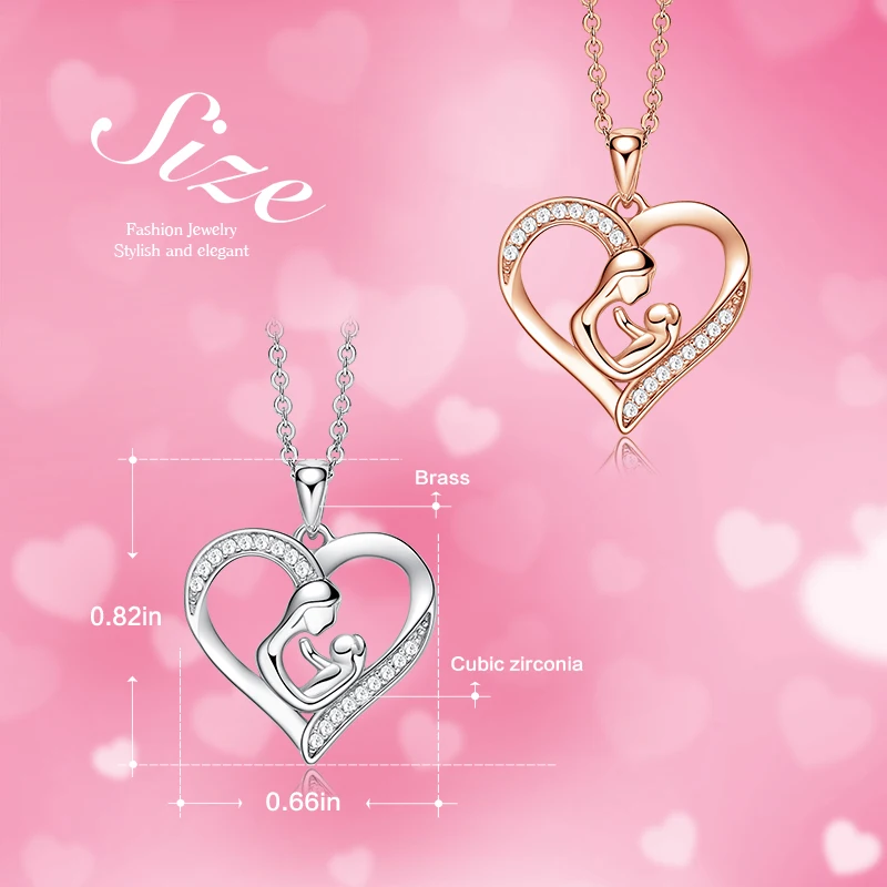 CDE ожерелье с подвеской женское кулоном в виде сердца для мамы и ребенка цепочка