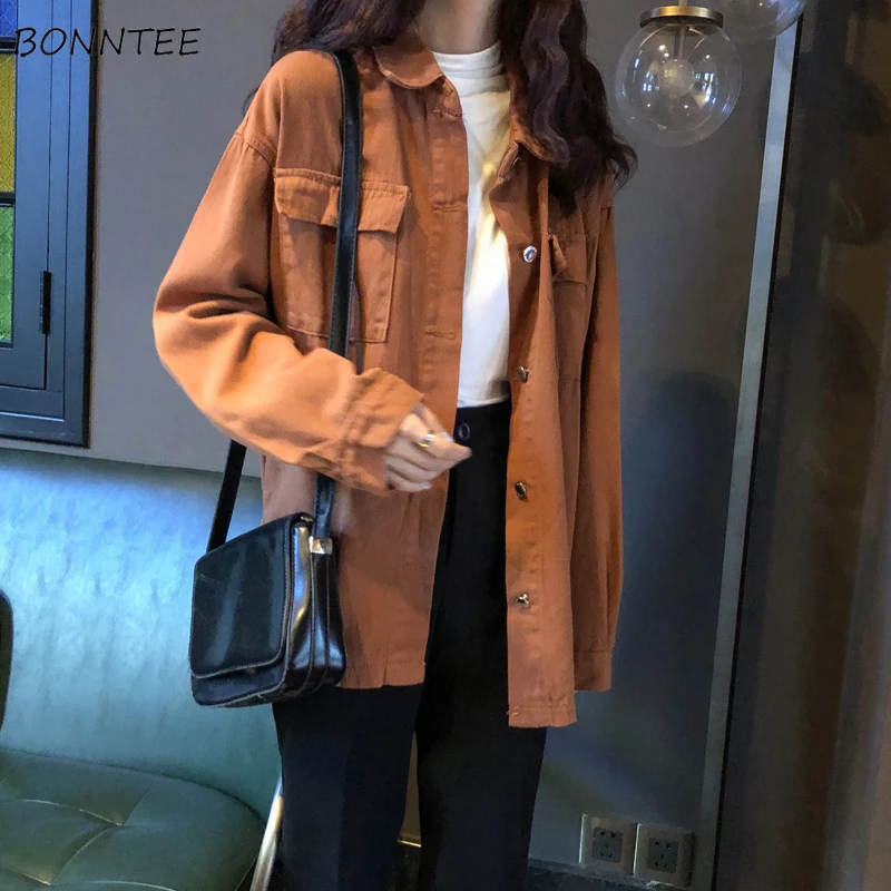 Куртка женская однобортная свободного покроя универсальная Модная студенческая