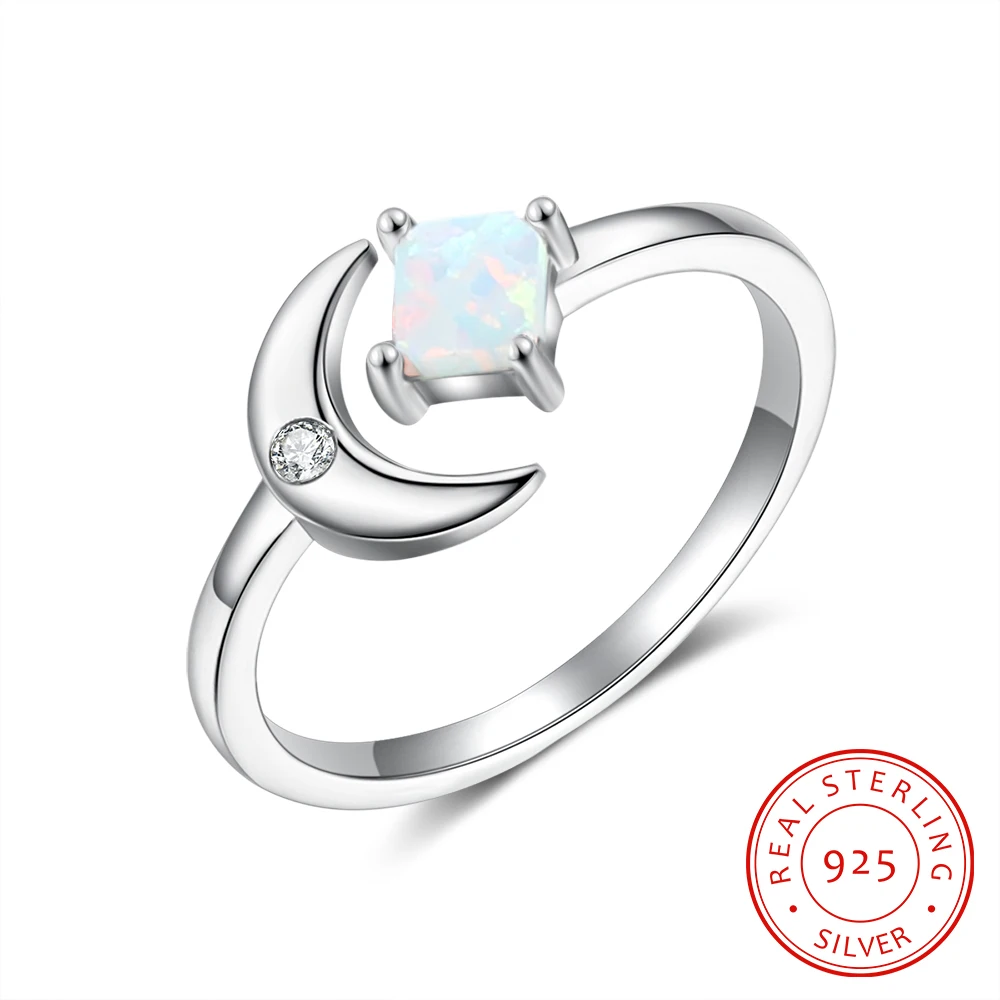 925 стерлингового серебра австралийским опалом кольца для женщин Регулируемый