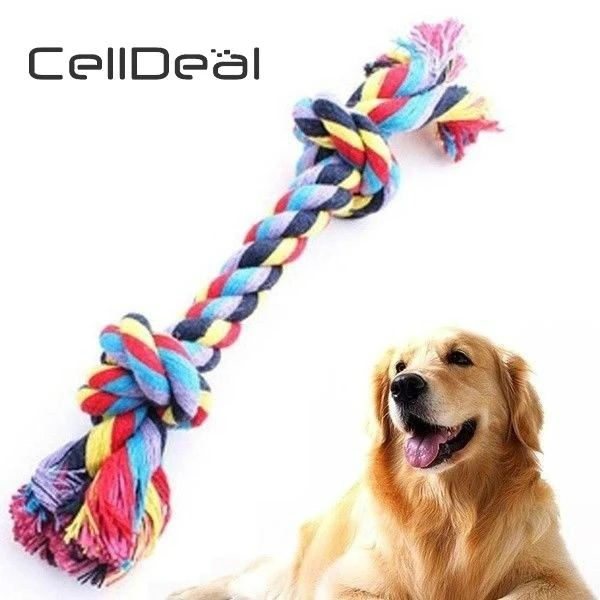 Красочная игрушка с двойным узлом для маленьких и больших собак кошек