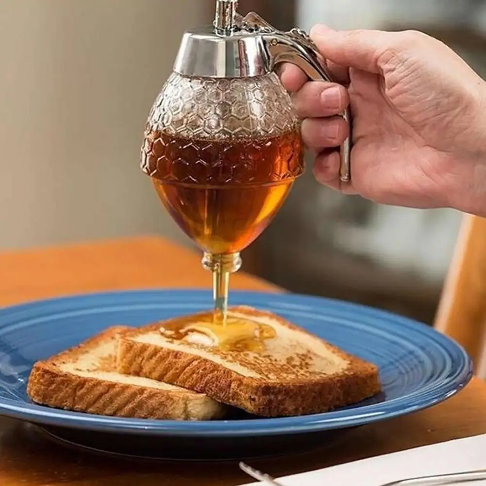

Squeeze Bottle Honey Dispenser Useful Attractive Transparent Honey Drip Dispenser Kitchen Tool Juice Syrup Cup Drink Container