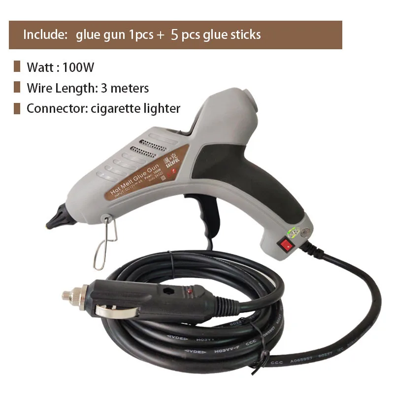 12 V-24 V 100W автомобильный прикуриватель Применение горячего расплава клея Glun низкая Напряжение клеевой пистолет Батарея зажим для автомобиля машина для ремонта листового металла инструмент - Цвет: 3m C-Lightr 2x38mm
