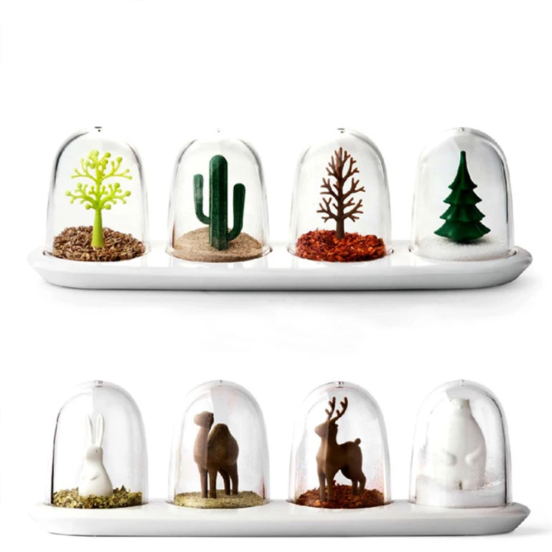 4 шт./компл. Пластик прозрачный Пособия по кулинарии баночка для специй соли перец