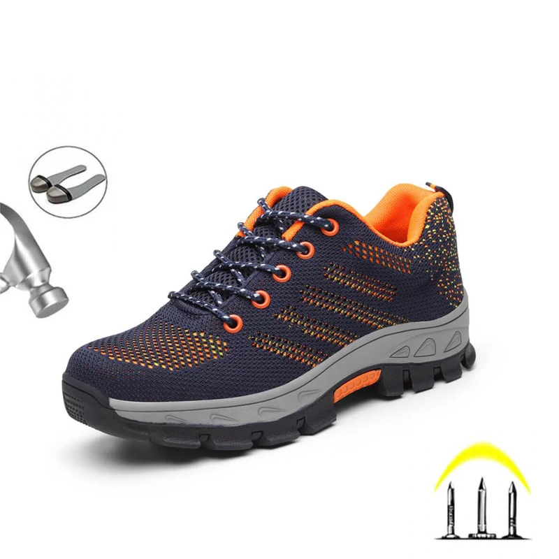 

Модная мужская воздухопроницаемая защитная обувь высокого качества износостойкие ботинки защита от проколов Противоударная Подушка нера...