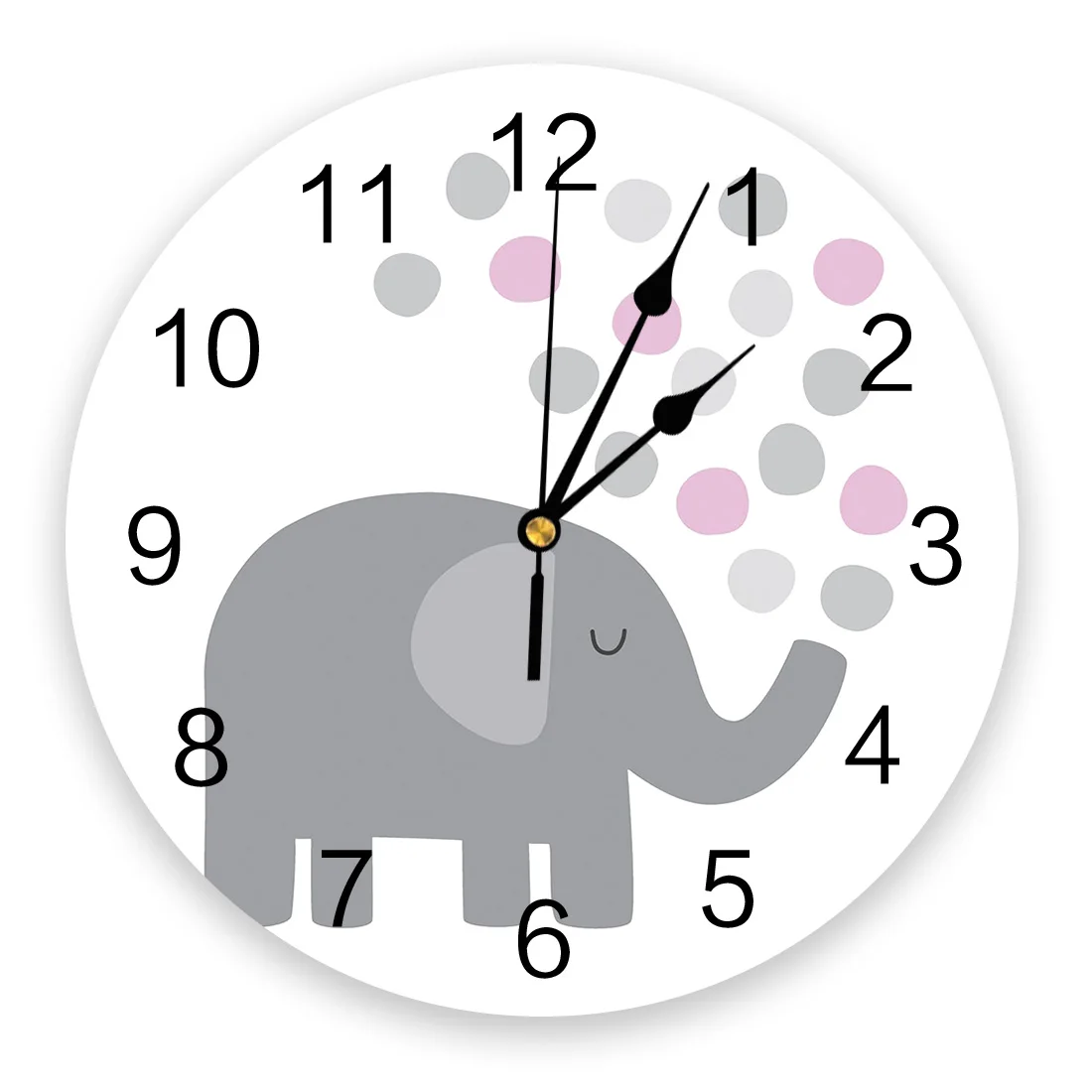 

Modern Wall Clock Elephant Stick Red White PVC Wall Clock Home Decor Bedroom Silent Oclock Watch Wall for Living Room
