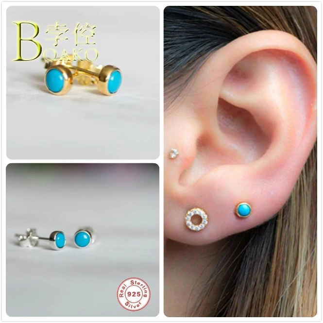 Реальные 925 Серебряные серьги для Для женщин из синего камня девушке подарок