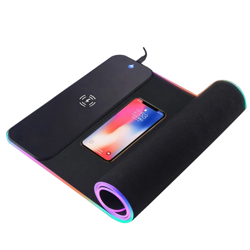 Цветная (RGB) компьютер Водонепроницаемый Мышь Pad Мобильный телефон Qi Беспроводной