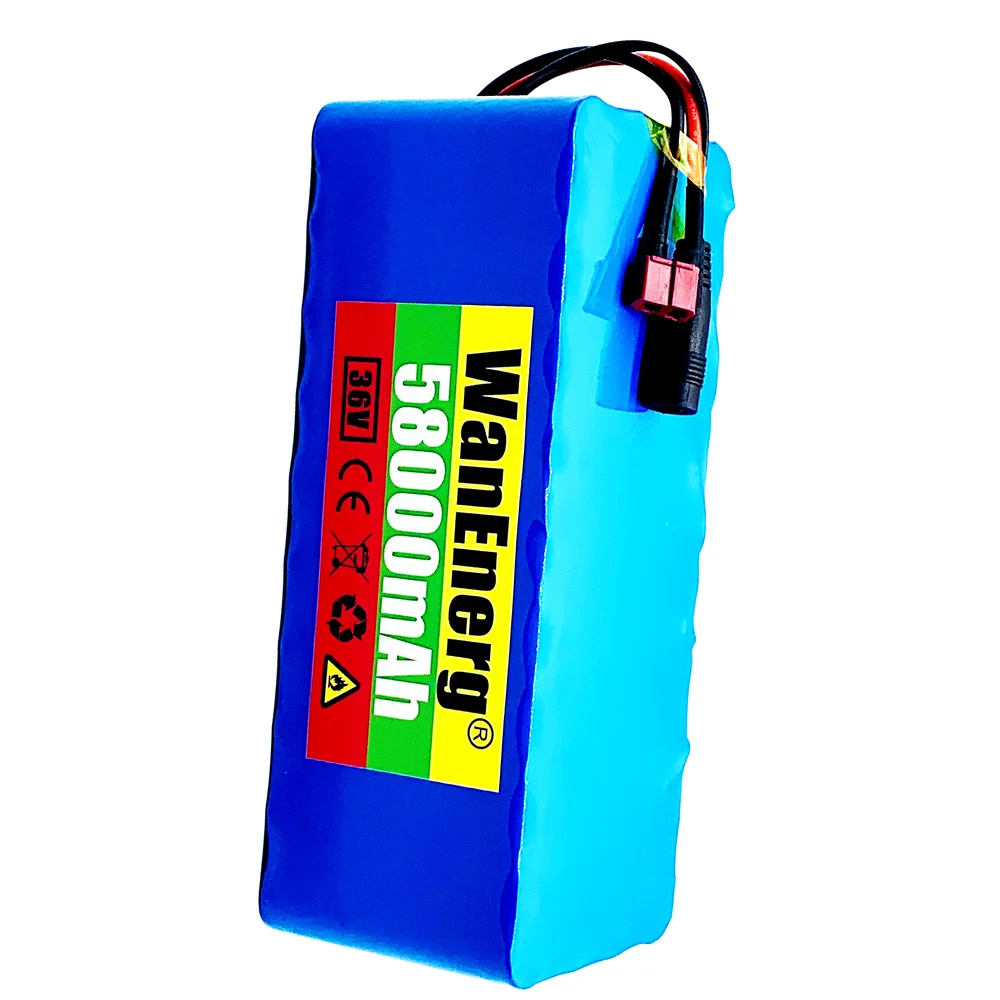 

18650Battery 36V 10S4P 58Ah 600W High power&capacity 42V lithium battery pack ebike electric bicycle motor scooter with 20A BMS