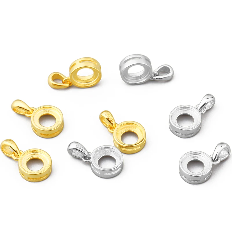 925 Sterling Silver Pendant Necklace DIY Jewelry Making Cabochon Base 6mm Inner Size Crafts Setting jewellery Findings Accessory