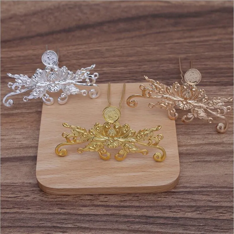 

SIXTY TOWFISH 1 Piece Jewelry Accessories Retro Palace Headdress Hairpin Alloy Flower Iron Hairpin