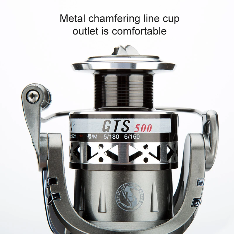 2021 TEBEN GTS1000 Spinning Fishing Reel Metal 5.2:1 18KG Max Drag Stainless Steel Handle Seawater Carp Ice Winter Fishing Gear