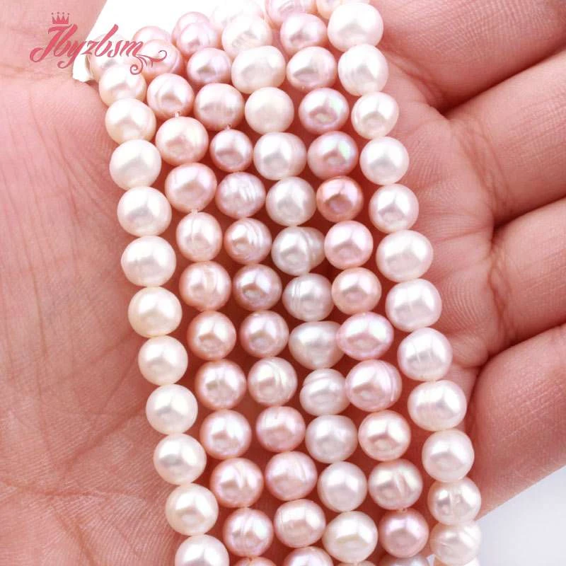 6-7 мм Nearround культивированный пресноводный жемчуг натуральный камень россыпью