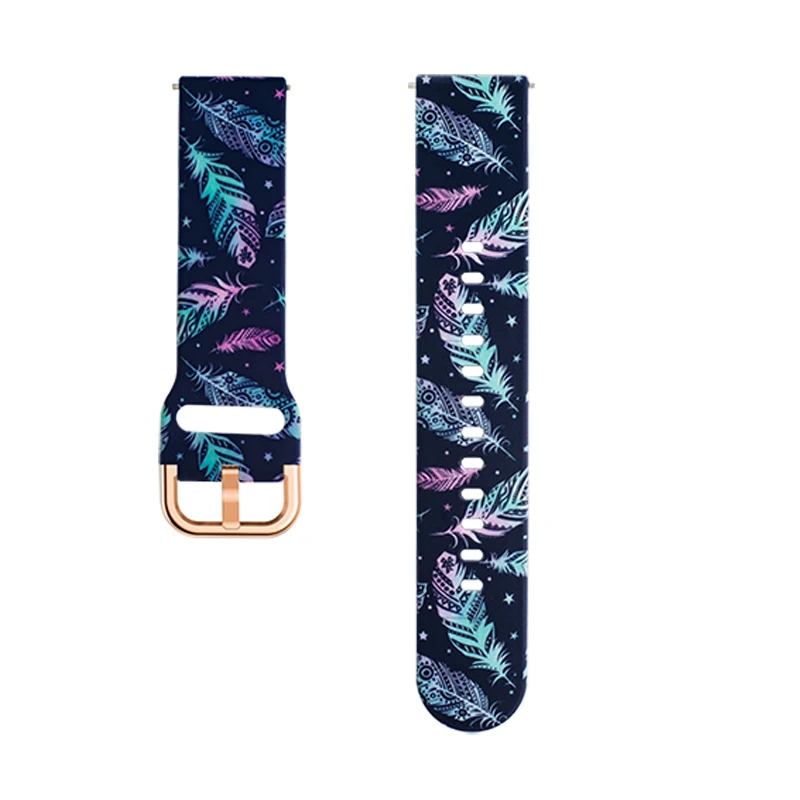 18mm 20mm 22mm Color Silicone Strap For Samsung Galaxy Watch Active2 Gear S2 Huawei watch HuaMi Amazfit bip Graffiti Watchband