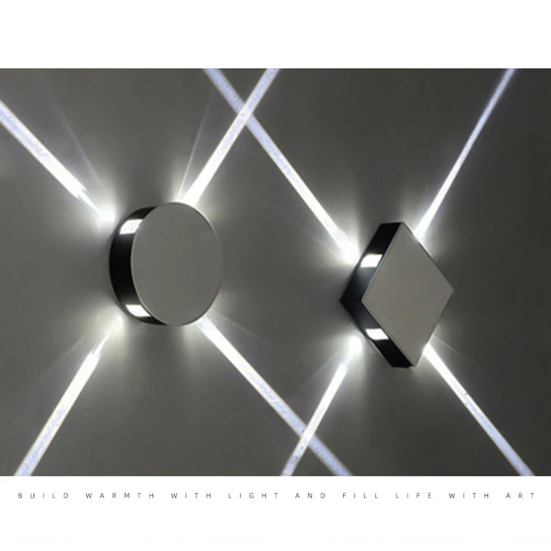 

6W/12W LED Wall Lamp Indoor Aluminum Cross Star Wall Light Surface Mounted Circle/Cube LED Sconce Garden Porch Decoration Light