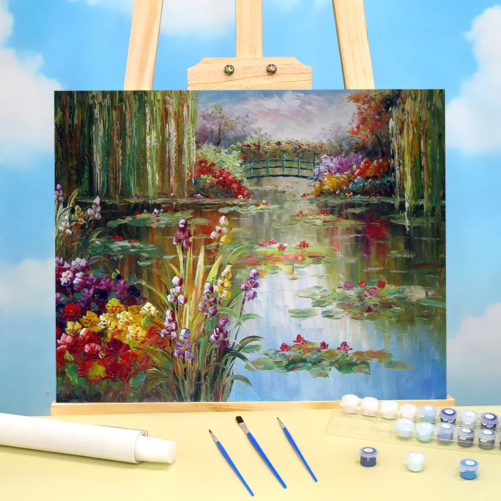 

Пейзаж, цветок, DIY Рисование фотоэлементами, акриловые краски 50*70, картина по номерам, украшение для дома, поделки для рукоделия