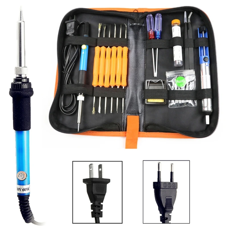 

20 pcs 60w Adjustablee Temperature Electric Soldering Iron Set With Welding Tool Internally Heated Soldering Tool