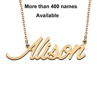 cursive initial letters name necklace for alison birthday party christmas new year graduation wedding valentine day gift
