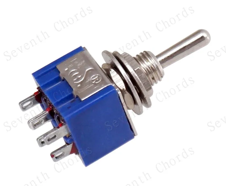 2 шт. DP3T 6 Pin ВКЛ-ВЫКЛ-на 6A 125V AC мини 3 Way позиционный переключатель для бас-гитары |