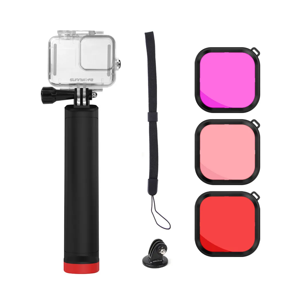 35 # для камеры Go pro 8 плавающая рукоятка + фильтр Водонепроницаемая защитная