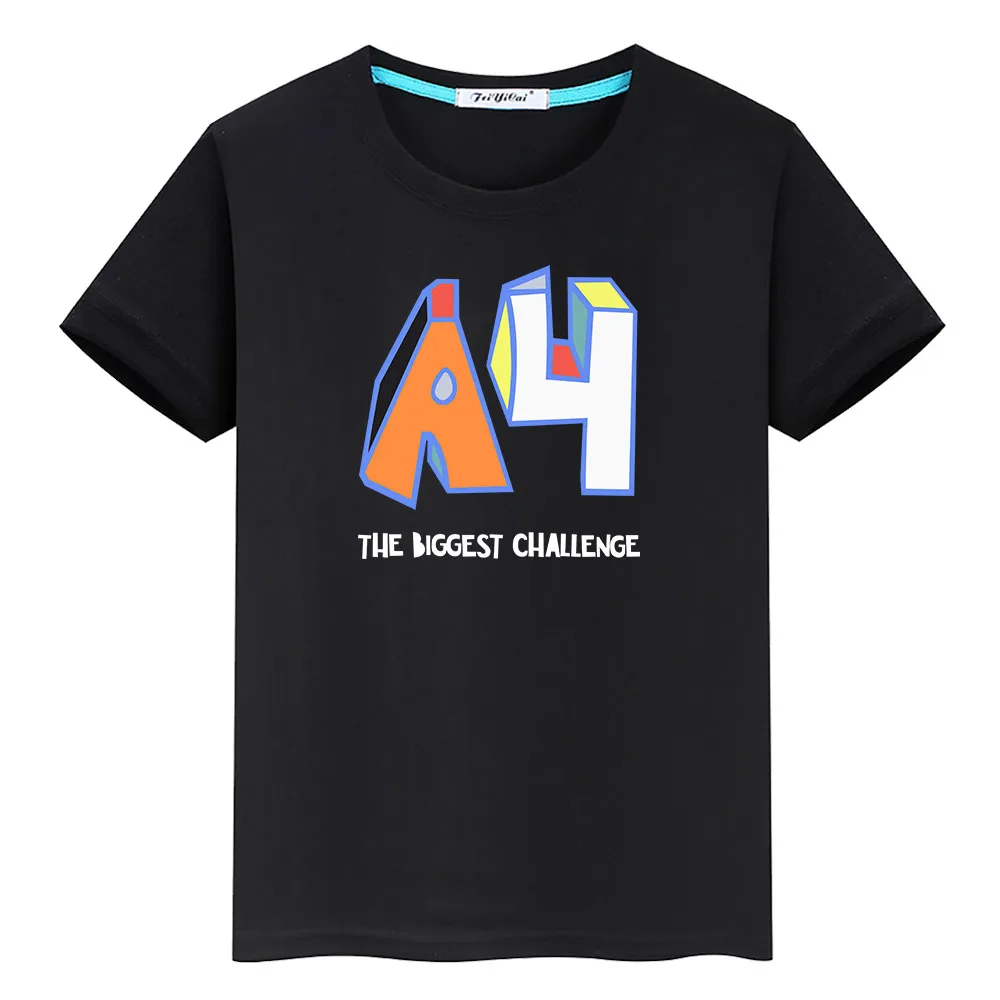 Семейная одежда, детские футболки с буквенным принтом A4 Merch для мальчиков и девочек, Летние повседневные топы из 100% хлопка с коротким рукавом, футболка