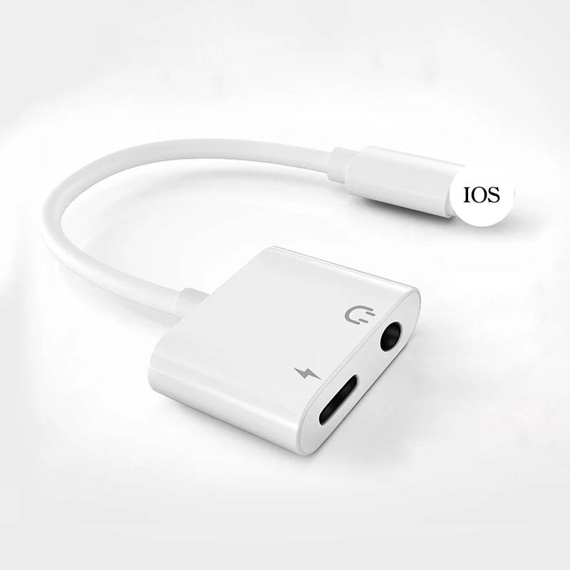 IKSNAIL 2 в 1 зарядное устройство с интерфейсом Lightning адаптер для прослушивания iphone X 8 Plus адаптер для зарядки 3,5 мм разъем разветвитель AUX для iphone XS MAX