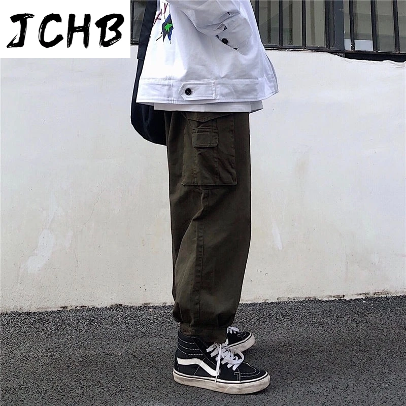 

2021 Straigh Cargo Pants Women Sweatpants High Waist Jogger Korean Plus Size Couple Wide Leg Loose Sweat Pants Ankle-length