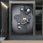 Металлическая Статуя, художественный плакат и принты, романтическая скульптура, холст, живопись, Современная гостиная, домашний декор