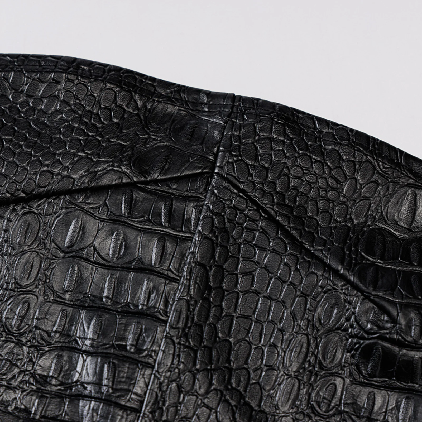 

Women Crocodile Print Faux Leather Clubwear Streetwear Leisure Suit Outfit Fashion Strapless Crop Top Tube Tops with Split Pants