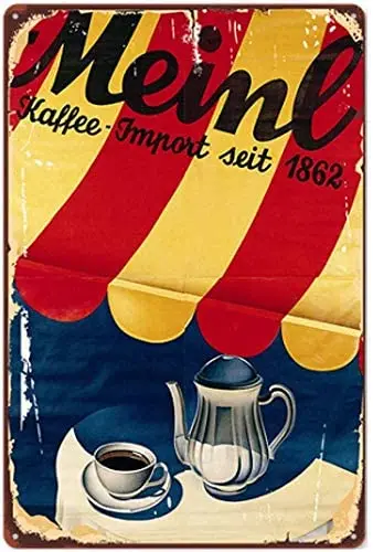 

Retro Design Coffee Tin Metal Signs Wall Art Print Poster Wall Decoration for Kitchen/Cafe/Coffee Corner -Tin Sign 8x12 Inch
