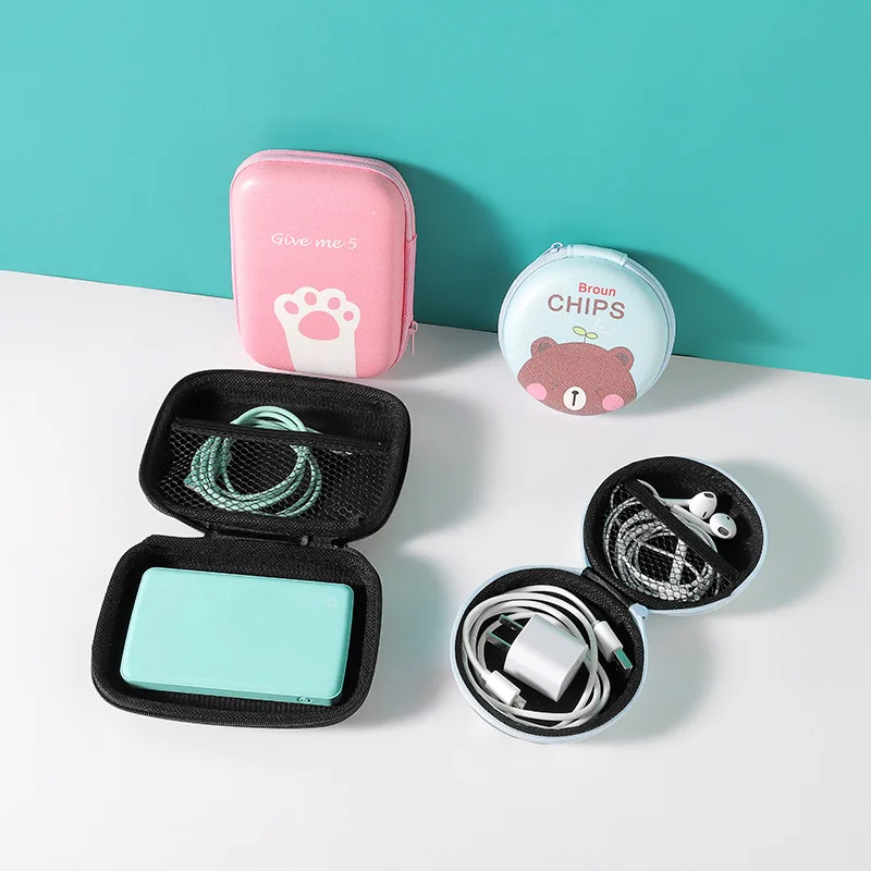 Сумка для хранения гарнитуры коробка портативная Милая Линия данных зарядное