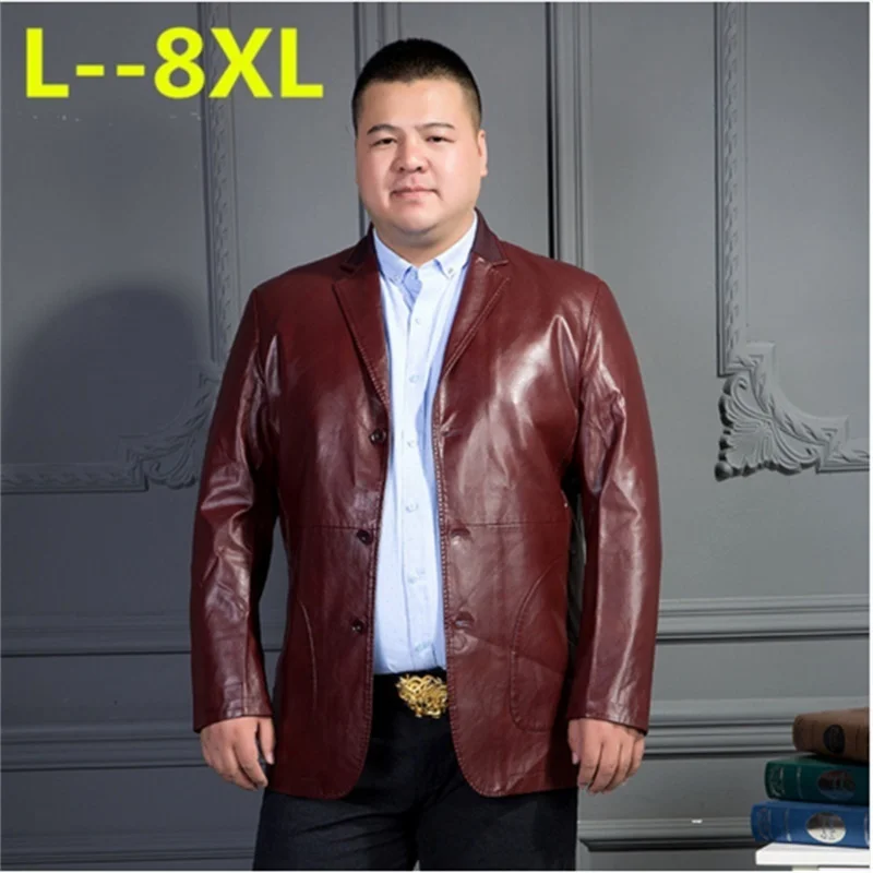 

Большие размеры 8XL 7XL 6XL, Осень-зима, новинка, мужская куртка из искусственной кожи в британском стиле, модная мужская мотоциклетная кожаная к...