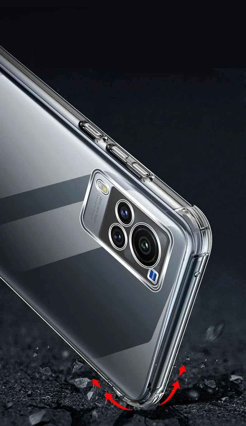 Shockproof Clear Soft TPU Case For Vivo X60 Pro Plus X50 Lite Y51 Y31 V20 SE V21E IQOO 7 Y20A Y72 Y11S Y12S Y52S Y31S |