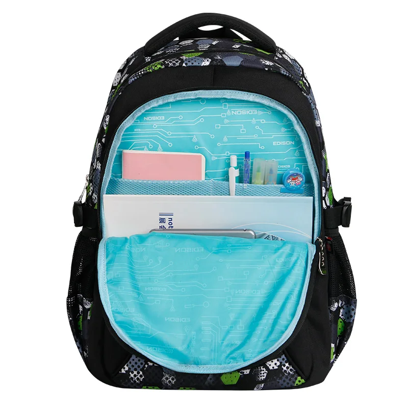

Edison 2019 Genuine Starting New Boy's Children Bag Student Bags Green Football Super Light Protection Spine Cartoon Backpack