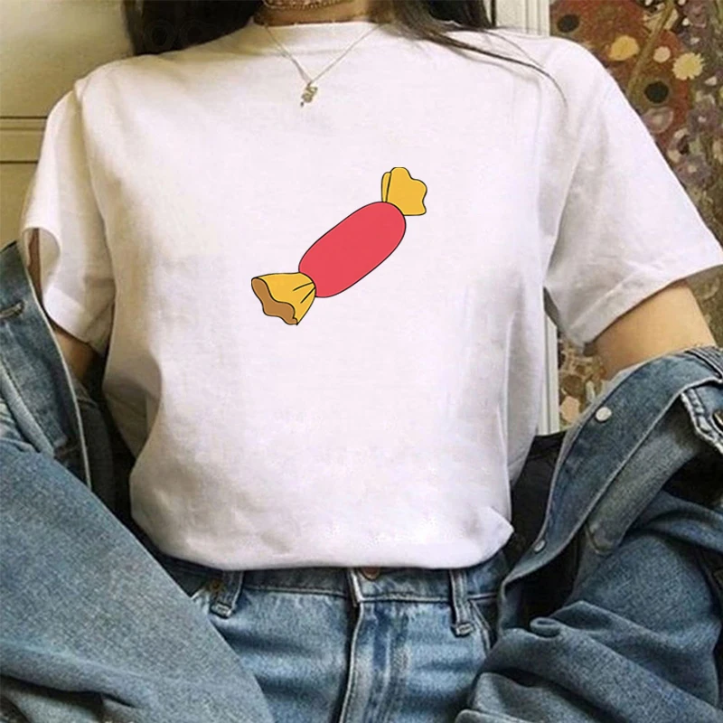

T-shirts Women's Summer Free Shipping Women-clothing With Short Sleeves Tshirt Sleeve Woman Top Tops Kawaii Clothes Crop Fashion