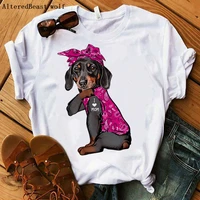 dachshund i love mom t shirt women bandana short sleeve summer mama funny t shirt female hip hop 2021 tshirt clothes
