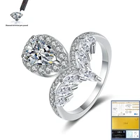 100 925 sterling silver ladies ring luxury natural aaa moissanite jewelry gemstone 1 carat vvs 6 5mm diamond ring