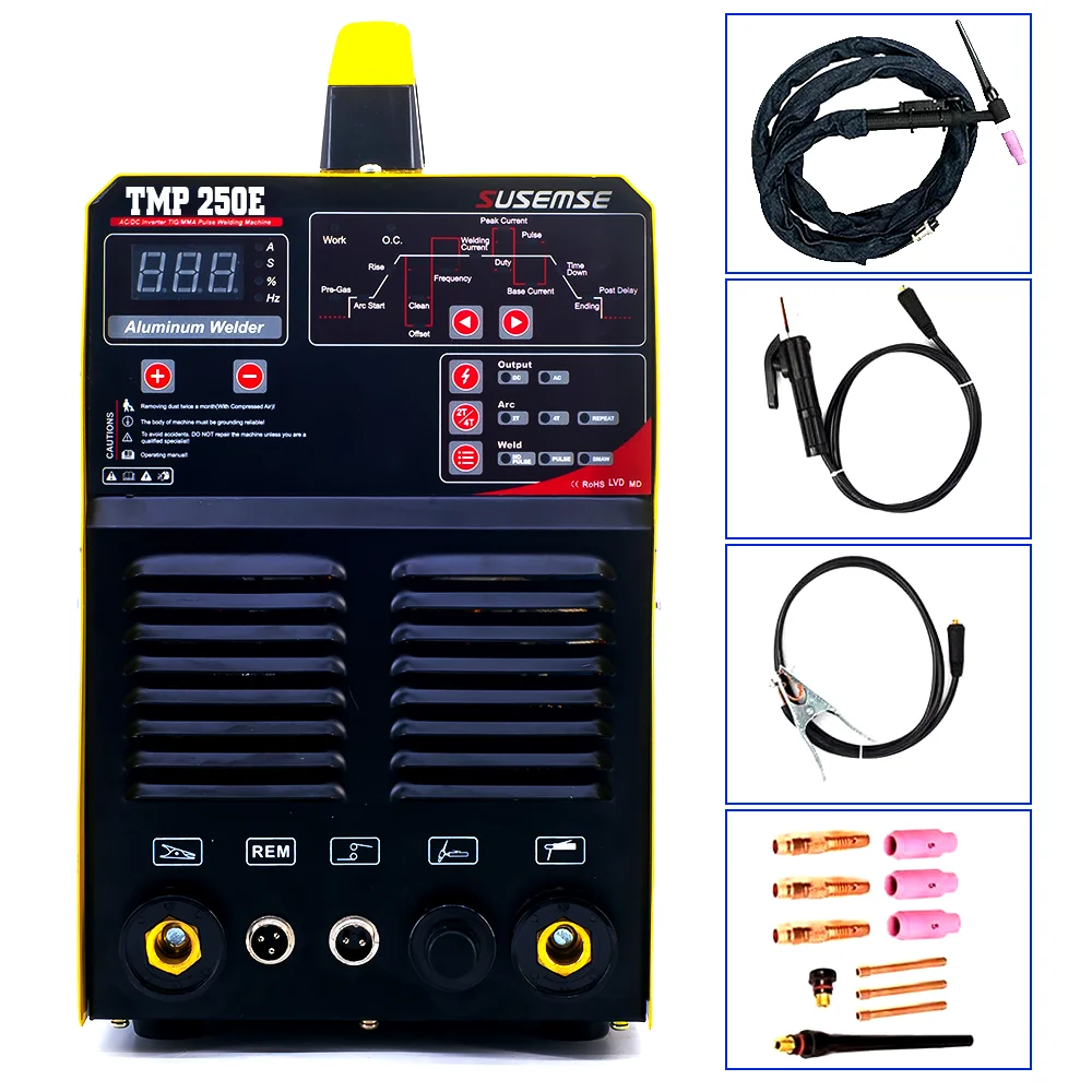 Плазменный сварочный аппарат plassimon TMP250E TIG 110 В 220 плазменный инвертор DC/AC 2T/4T MMA PULSE 3