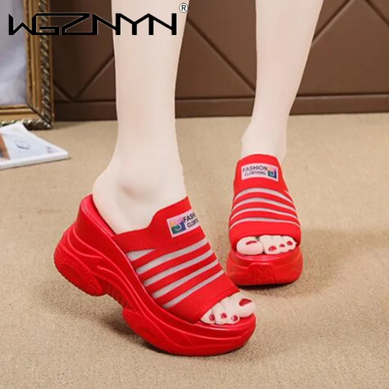 

Outdoor Sexy Wedges Slippers Women Sandals 2021 New Female Shoes Fashion Heeled Shoes Casual Summer Slides Slippers Women