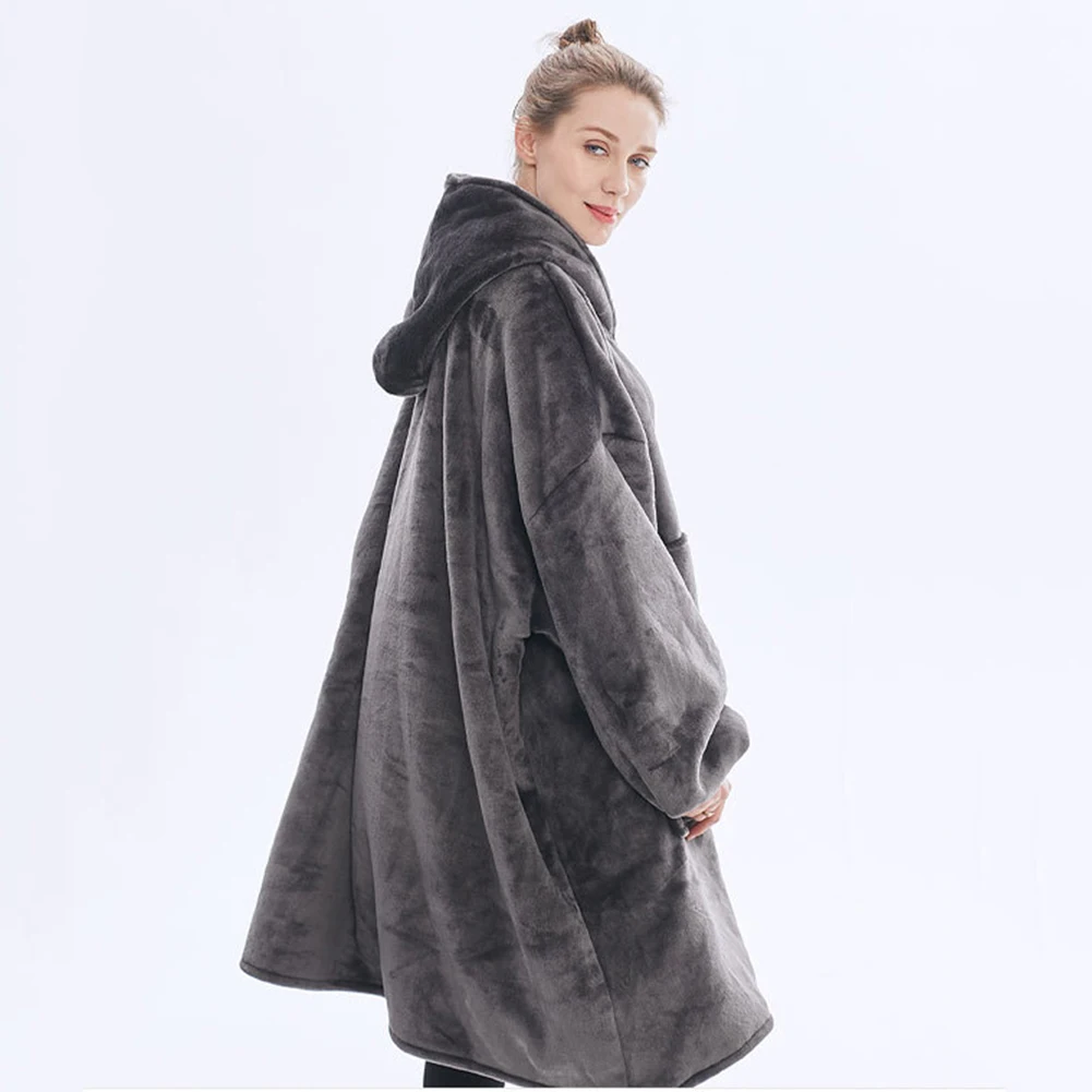 

Television Blanket Sweatshirts Fleece Wearable Hooded Carpet Size: 80x100cm With Sleeves Sofa Cozy Coral Oversized Warm Hoodies