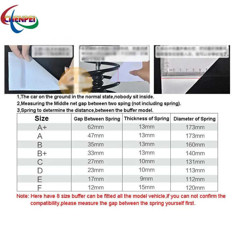 

2pcs Size E Front Shock Absorber Spring Bumper Power Cushion Buffer Suspension System Protection For Volvo Xc90