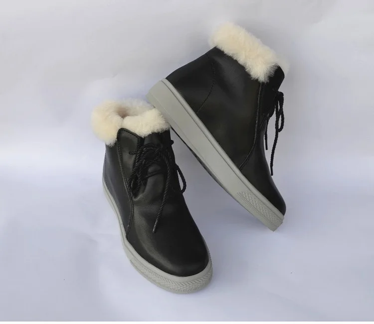 Careaymade/зимние ботинки на плоской подошве из овечьей кожи с мехом; теплые зимние ботинки Martin; нескользящая женская обувь на толстой подошве с высоким подъемом