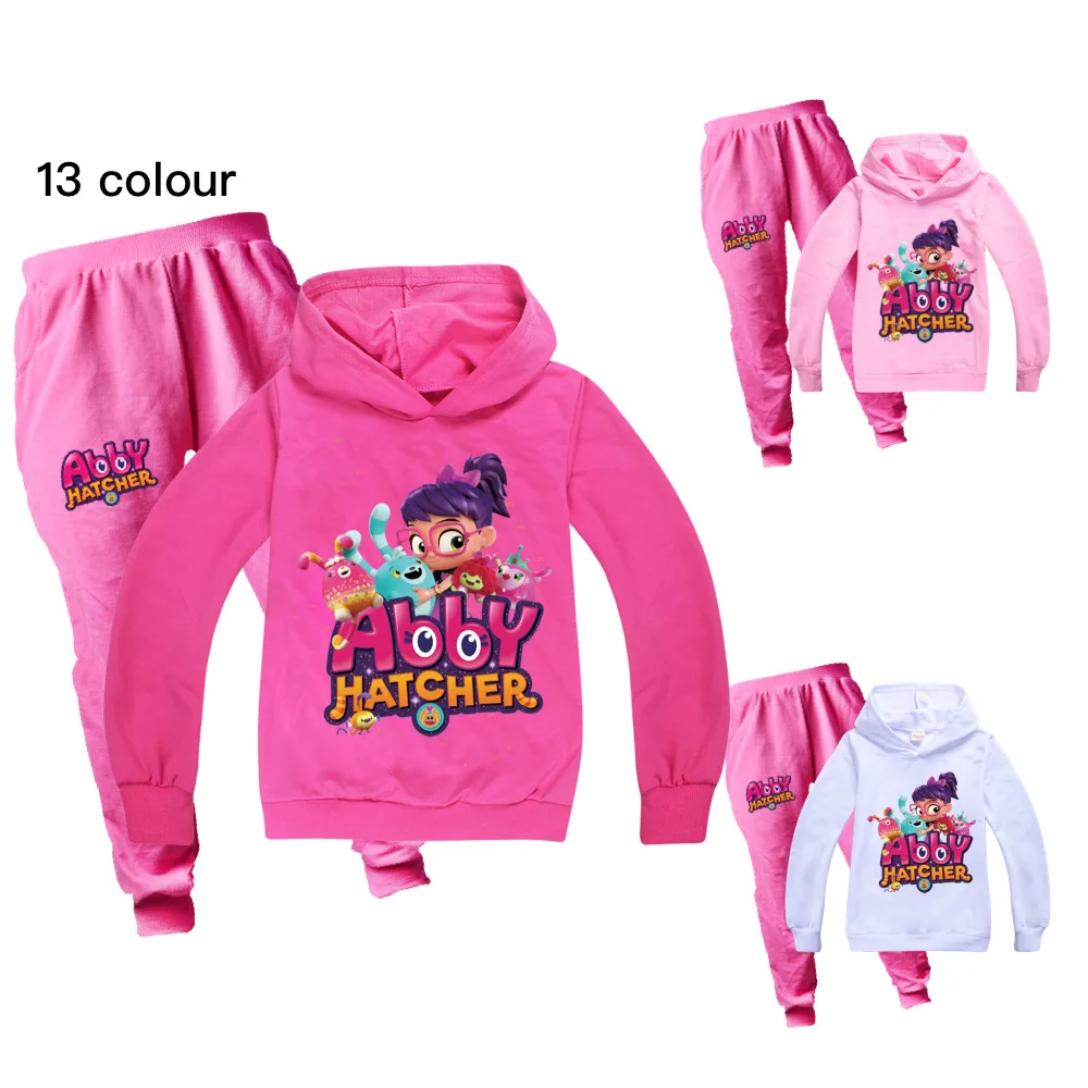 

Abby Hatcher D Kids Clothes Hoodies Sweater Cotton Sweatshirt Suit Cartoon Set Teenager Boys Girls Clothing Pullover Hip Hop
