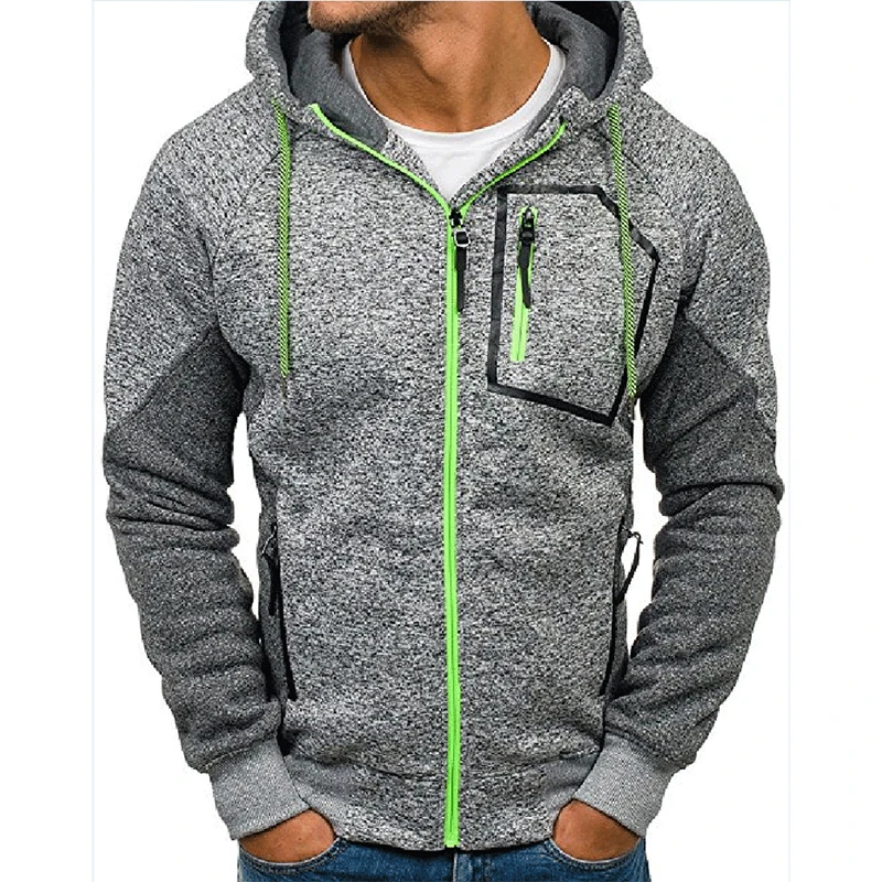 

Fashion Hoodie Men Zipper Warm Hooded Sweatshirt Long Sleeve Solid Coat Work Clothes Travel Lounge Wear Sport Gym Sportswear