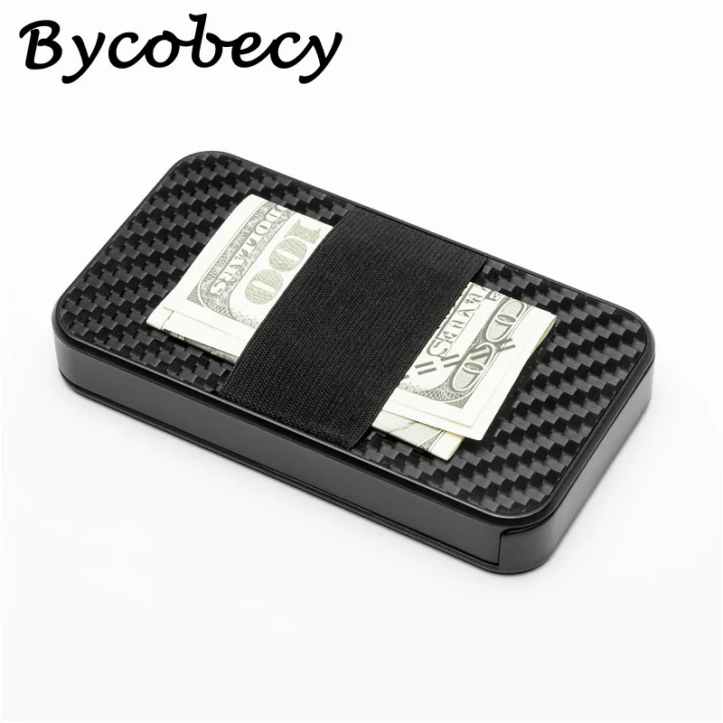

Кошелек Bycobecy мужской, из углеродного волокна, алюминиевый, креативный, для офиса, с отделением для карт, с RFID-защитой, смарт-кошелек, Cartera ...