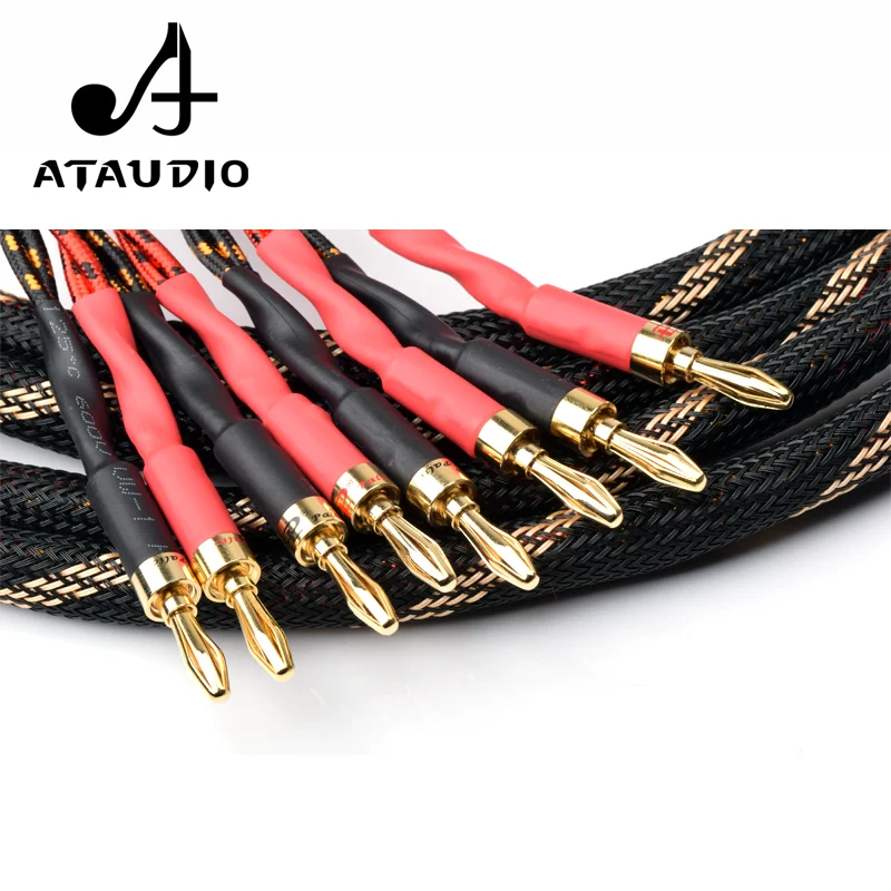 Кабель ATAUDIO HIFI для динамика высококачественный провод из чистой меди с 2 вилками